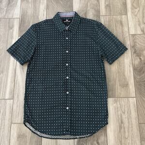 ButterCloth Cotton Shirt Mens Size L Green Black Button Up Regular Fit Preppy